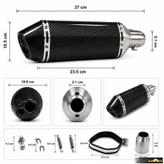Гърне за мотоциклет карбон 40см PG515