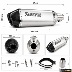 Гърне за мотоциклет сиво/карбон 40см PG515