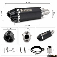 Гърне за мотоциклет черно/карбон 40см PG515