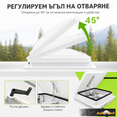 ЛЮК ЗА КАРАВАНА С ВЕНТИЛАТОР 2610 355*355ММ