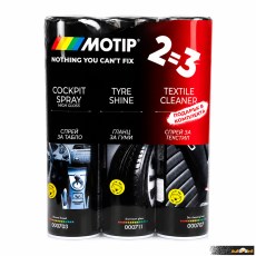 Спрей MOTIP комплект от 3 броя за табло, гуми и текстил