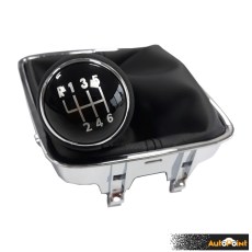 Топка за скоростен лост с маншон съвместима с VW / Seat с 6 скорости - черен конец
