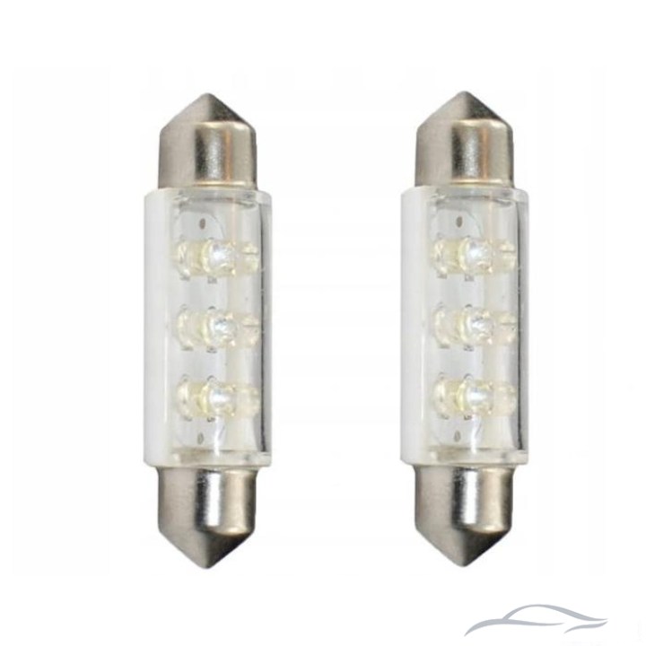 Диодни крушки - FE1 3LED 41мм 2бр/к-т - СИНИ