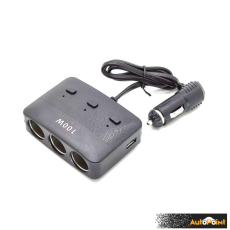 Разклонител за запалка 3-ка + 2 USB 1636