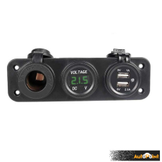 Волтметър с 2 USB порта и гнездо - 1632