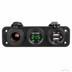 Волтметър с 2 USB порта и гнездо - 1632
