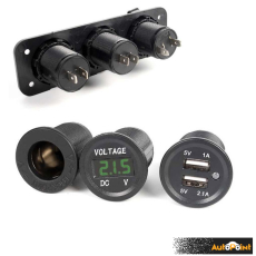 Волтметър с 2 USB порта и гнездо - 1632