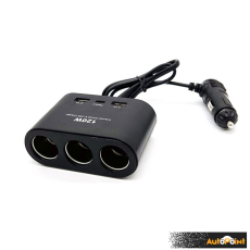 Разклонител за запалка 3-ка + 2 USB + C-Type 1653