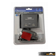 Разклонител за запалка 3-ка + 2 USB + C-Type 1653