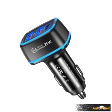 Адаптер за запалка с 3 порта - 25W