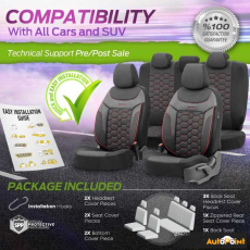 Тапицерия за седалки Otom Carbon CRB3402 (черно/червено)