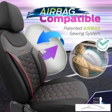 Тапицерия за седалки Otom Carbon CRB3402 (черно/червено)