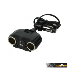 Разклонител за запалка с 2 гнезда и 2 USB порта - 1630
