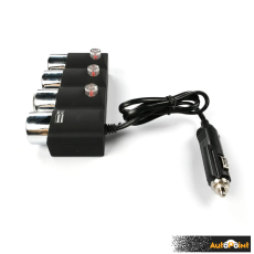 Разклонител за запалка с 3 гнезда и 2 USB - 1508