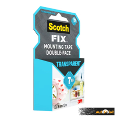 Двойнолепящо тиксо 3M Scotch FIX 19мм х 1.5м до 7кг Прозрачно