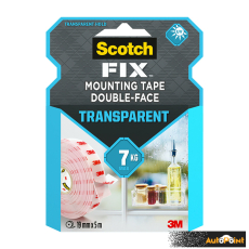 Двойнолепящо тиксо 3M Scotch FIX 19мм х 5м до 7кг Прозрачно