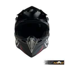 Мотокрос каска 188 - размер XL - Matt Black/Grey Red