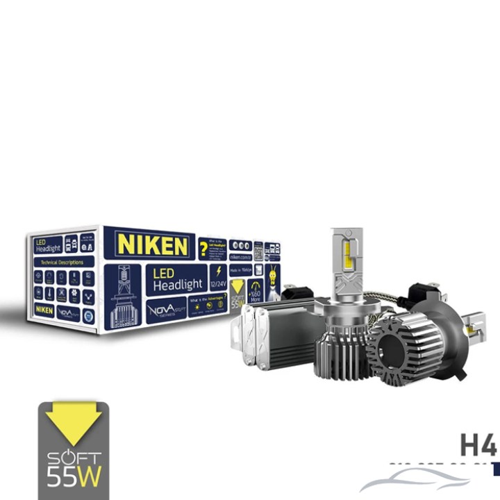 Лед крушки за кола - Niken H4 NOVA SOFT - 2бр/к-т - 12/24V