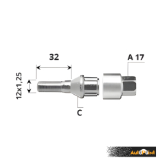 Външен секретен болт 12x1.25x32/C/A17 комплект