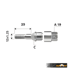 Външен секретен болт 12x1.25x39/C/A19 комплект