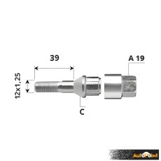 Външен секретен болт 12x1.5x32 /C/ A17 комплект