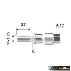 Външен секретен болт 14x1.25x27 /C/ A17 комплект