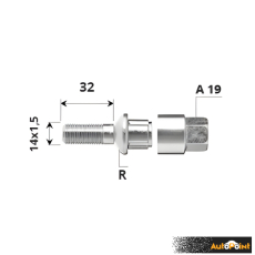 Външен секретен болт 14x1.5x32 /R/ A19 комплект