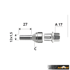 Вътрешен секретен болт 12x1.5x27 /C/ A17 комплект
