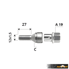 Вътрешен секретен болт 12x1.5x27 /C/ A19 комплект