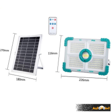 Соларен LED прожектор 100W с външен панел и дистанционно управление