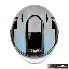 Мото каска YEMA 662- 2 - M - Сиво/Синьо