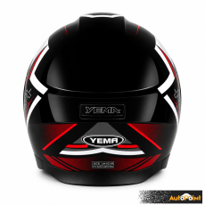 Мото каска YEMA 662-3 - XS - Черно/Червено